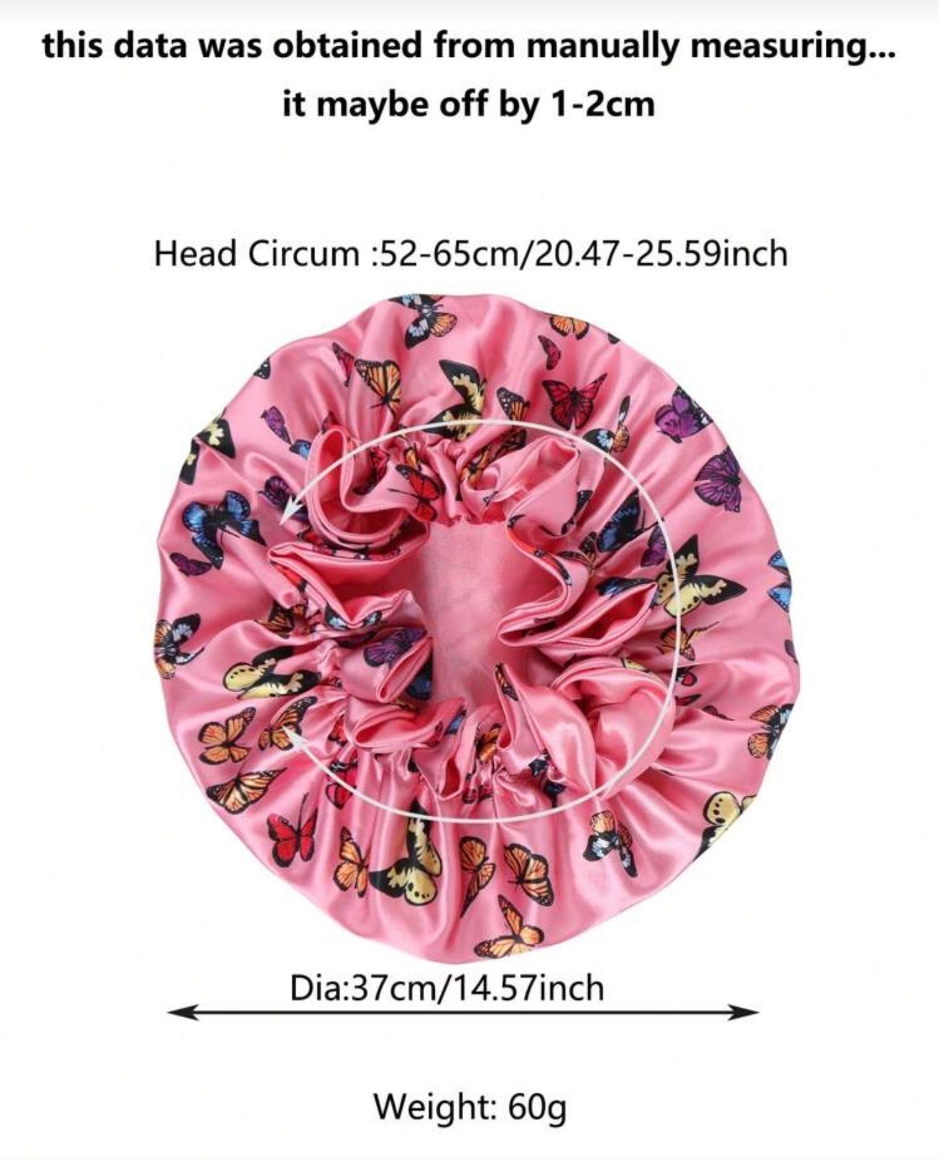 Double-Layered Butterfly Pattern
Fashionable Sleep Cap Silk Satin Bonnet