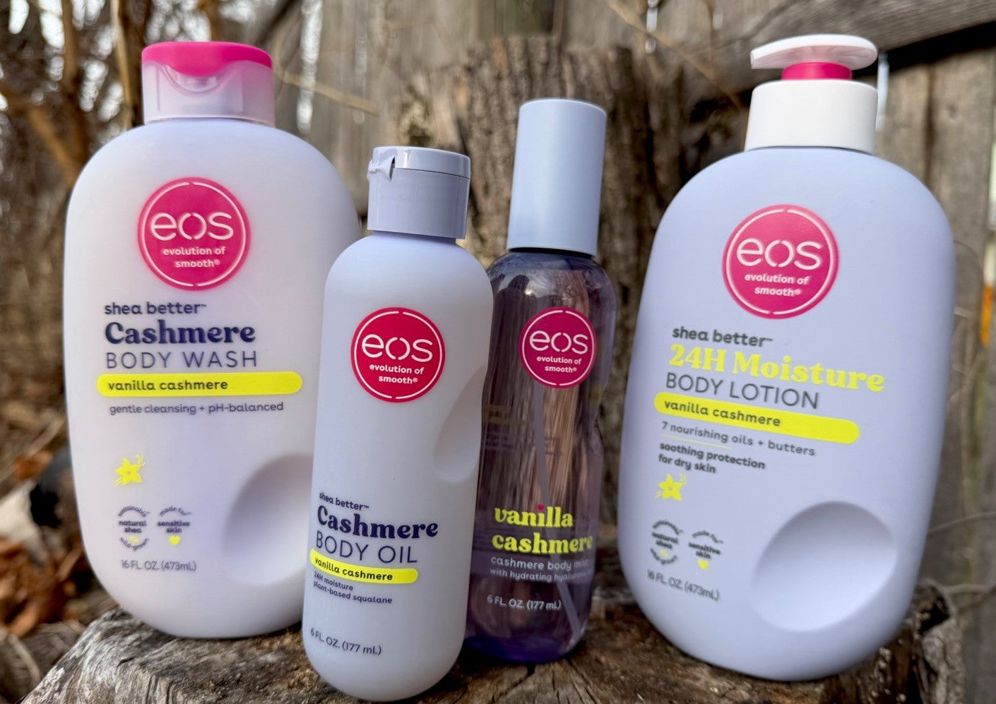 EOS Vanilla Cashmere  – Hydrating Body Mist, Lotion, Wash & Body Oil 4in1