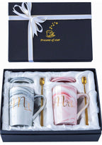 Mr. & Mrs. Luxury Marble Coffee Mug Gift Set – Wedding, Engagement & Anniversary Gift for Couples