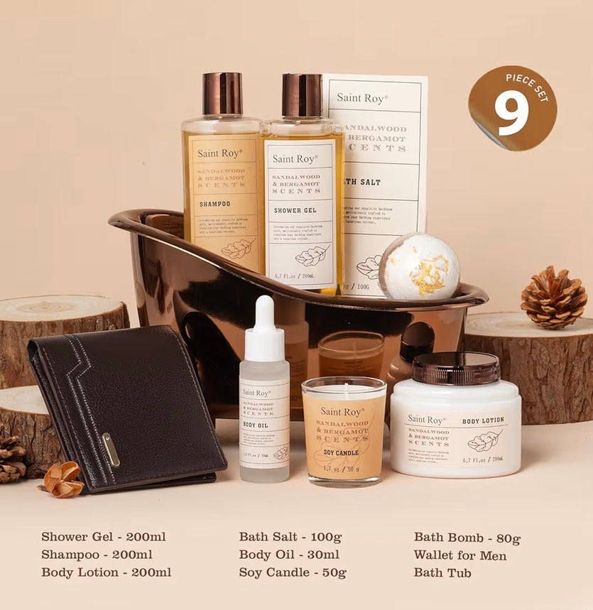 Luxury Cedar & Bergamot Home Spa Gift Set