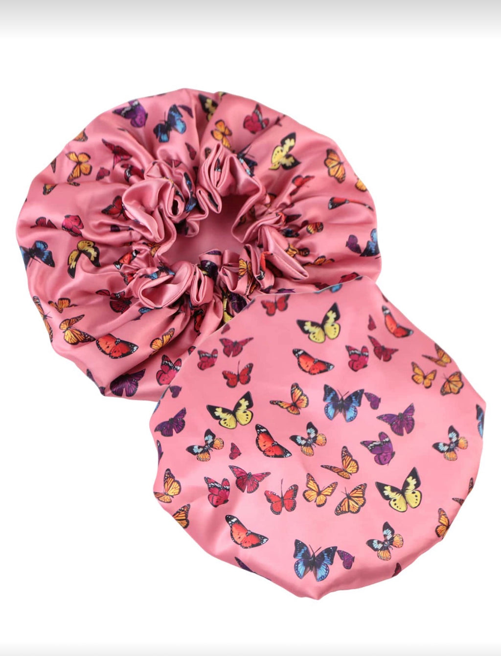 Double-Layered Butterfly Pattern
Fashionable Sleep Cap Silk Satin Bonnet