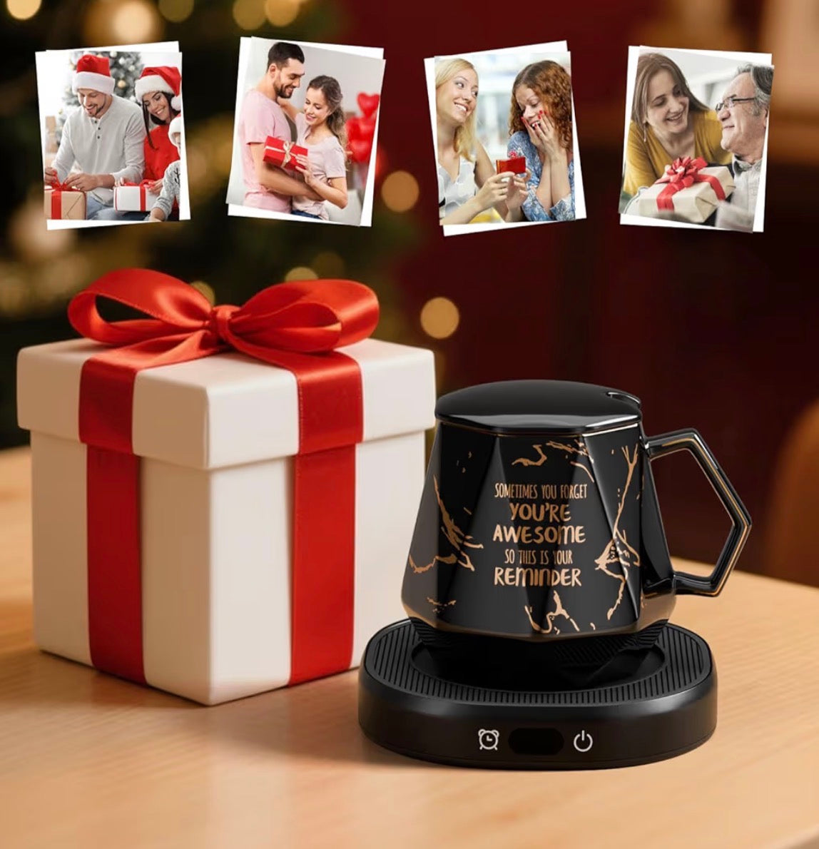 Soft Life Luxury Marble Mug with Mug Warmer