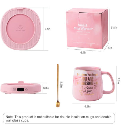 Soft Life Luxury Marble Mug with Mug Warmer