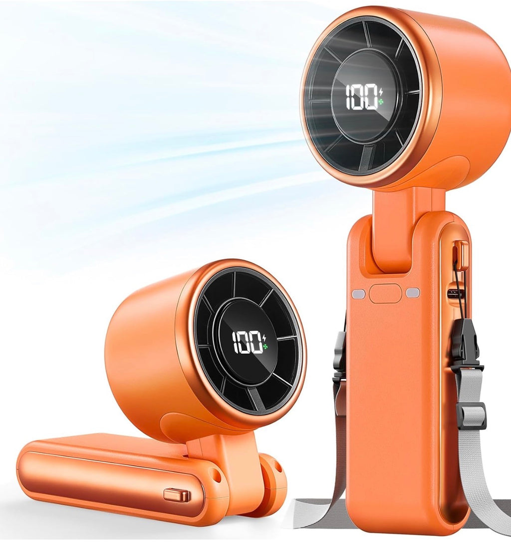 Portable Handheld Turbo Fan 5 Speed Rechargeable Mini Fan