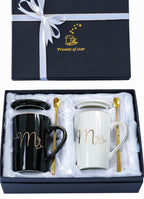 Mr. & Mrs. Luxury Marble Coffee Mug Gift Set – Wedding, Engagement & Anniversary Gift for Couples