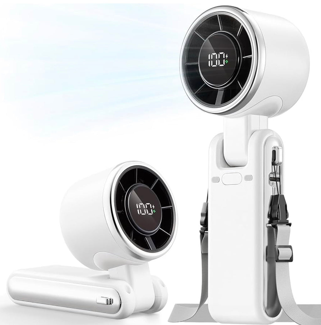 Portable Handheld Turbo Fan 5 Speed Rechargeable Mini Fan