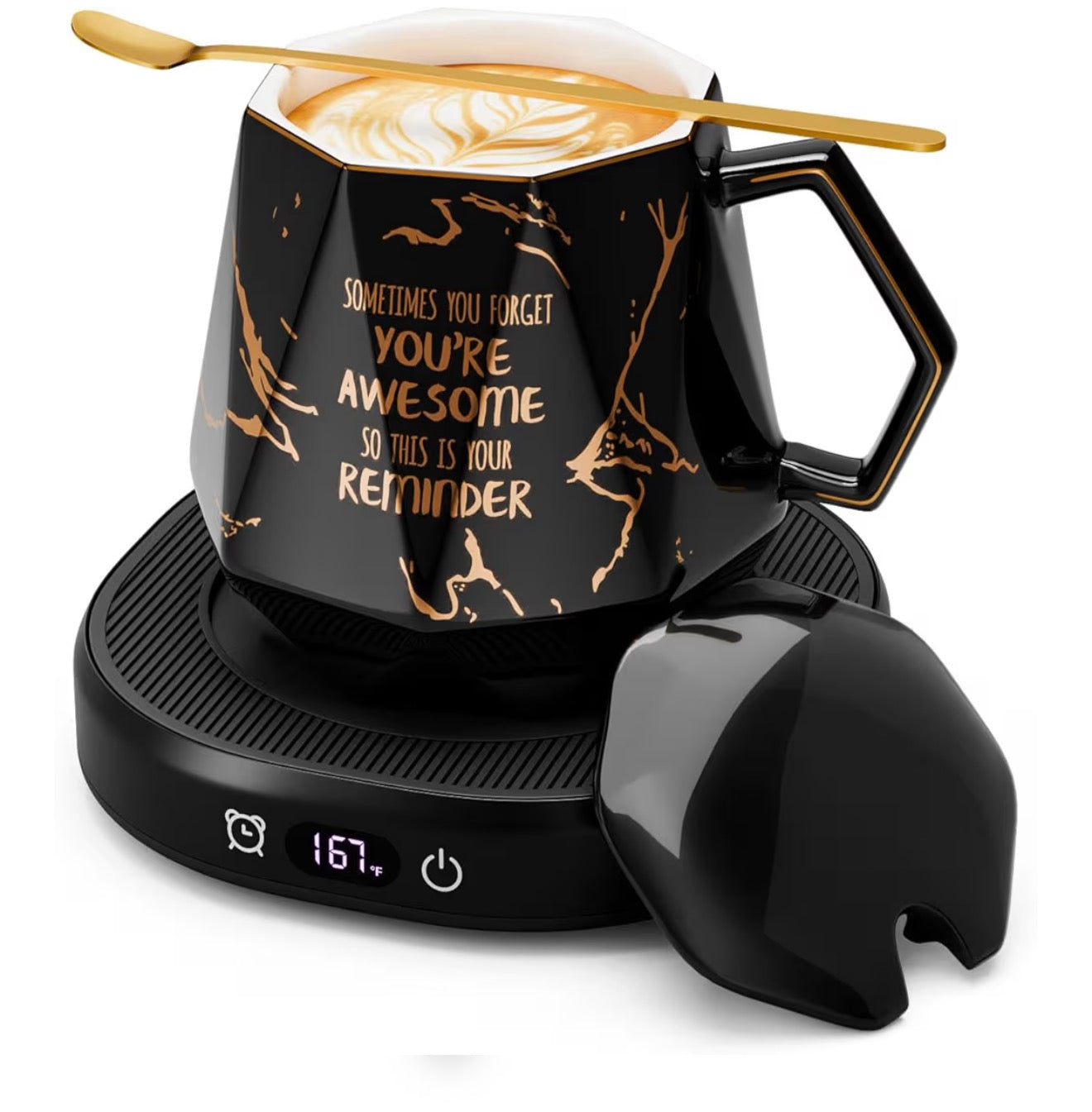 Soft Life Luxury Marble Mug with Mug Warmer