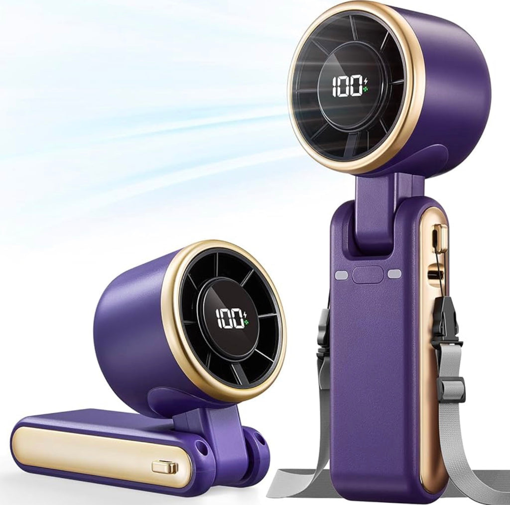 Portable Handheld Turbo Fan 5 Speed Rechargeable Mini Fan