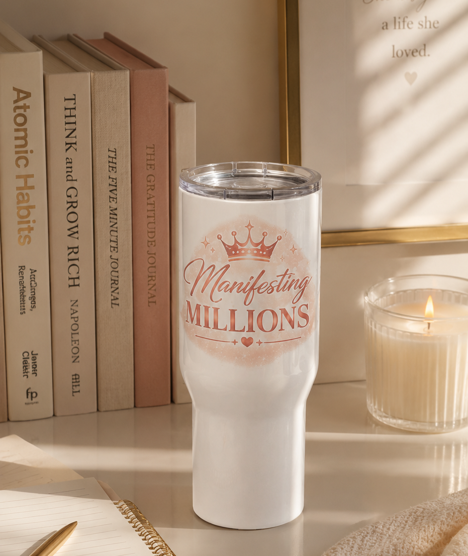 Manifesting Millions Luxury Travel Mug