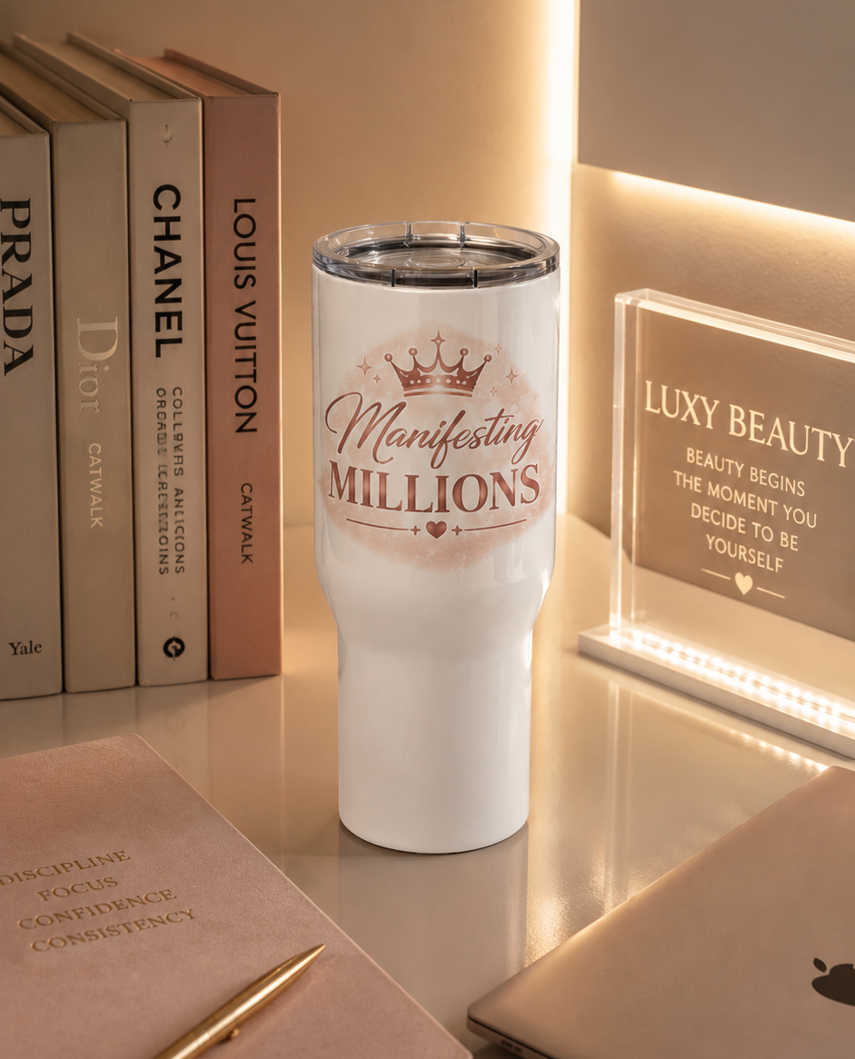Manifesting Millions Luxury Travel Mug