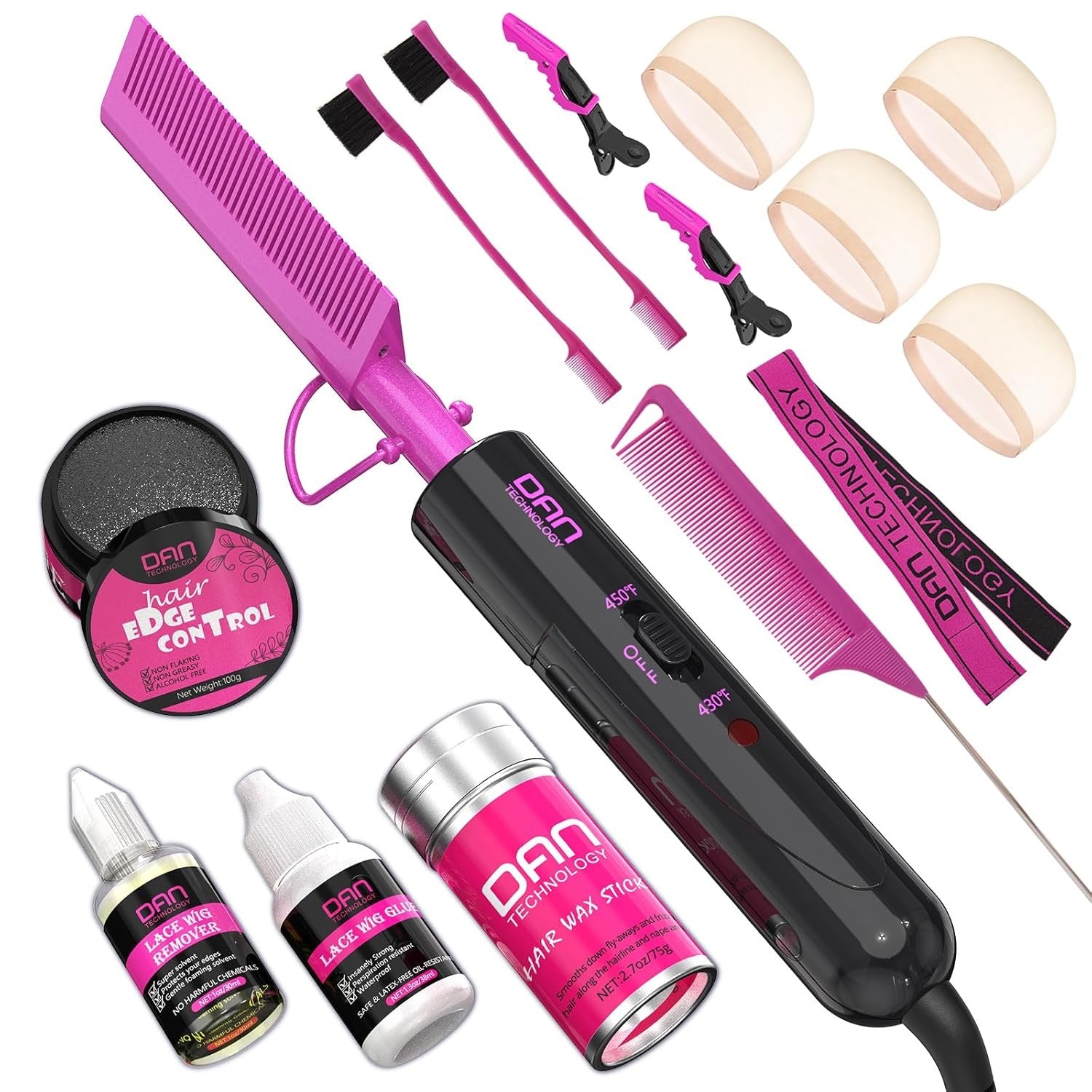 Professional Wig Installation Kit with Hot Comb Set